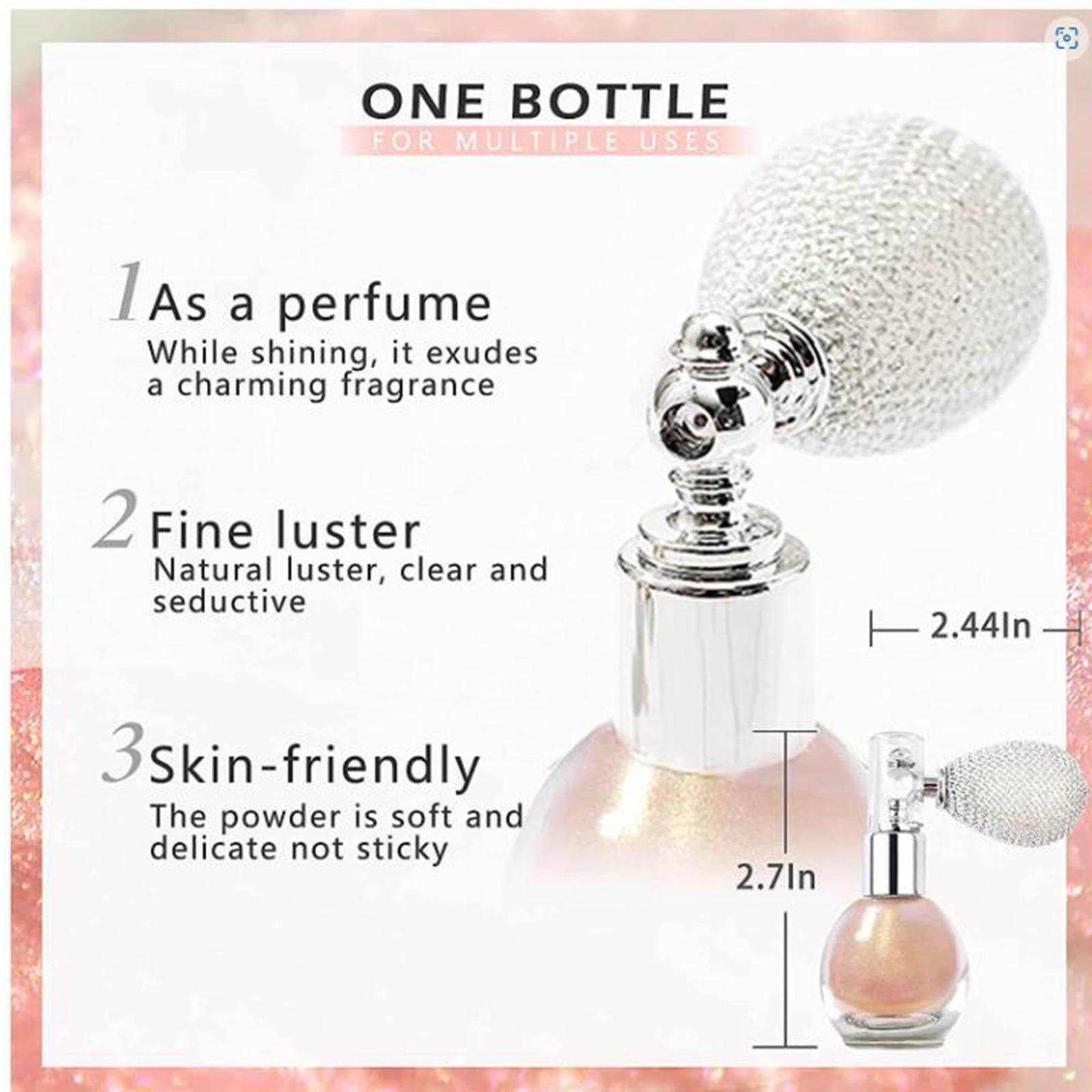 Спрей Harilla Highlighter Shiny Shimmer Nude Pink, фото №2