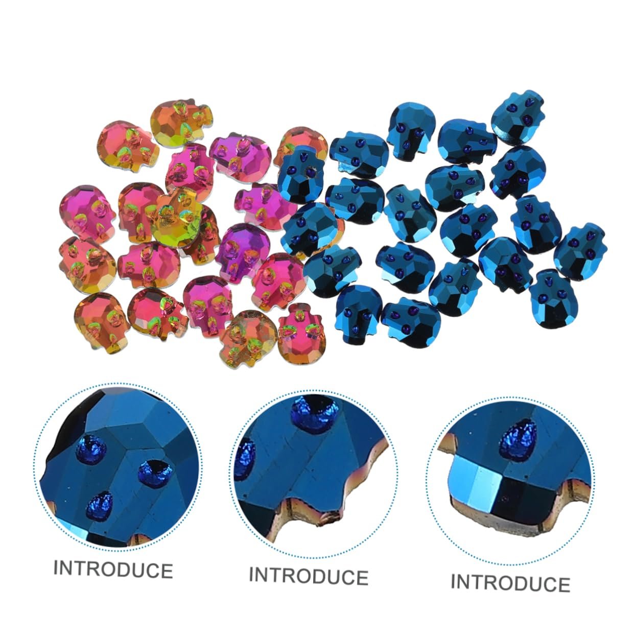 Стразы Череп ABOOFAN 3D Стекло, 120 шт, фото №3