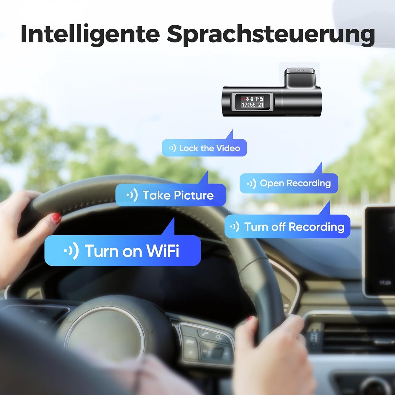 Відеореєстратор Lingdu D500 / 4К / 170° / GPS / Wi-Fi / 128ГБ вбудованої пам'яті / Чорний, фото №6