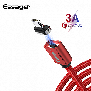 Магнитный кабель красный ESSAGER USB Type-C 1метр - Фото 1