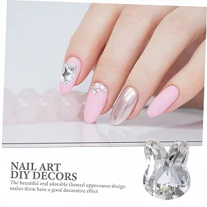Украшение для ногтей FRCOLOR 80 шт. Кролик, украшение для ногтей, для маникюра, наклейки для ногтей, шпильки для ногтей, подвески, камни для ногтей, кристаллы 3D, заостренное основание, серебряный жемчуг synthetic.ua - Фото 1