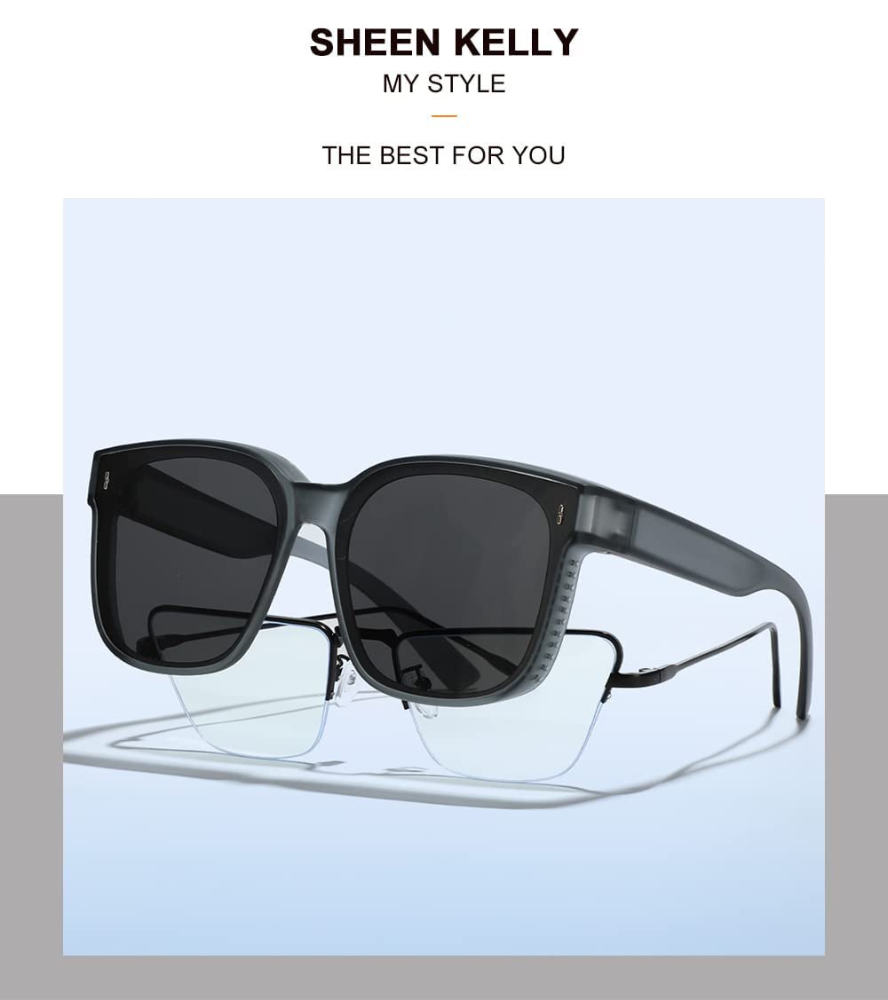 Сонцезахисні окуляри Cateye SHEEN KELLY Oversized TR90 з поляризованими лінзами для водіїв, для жінок, великого розміру, легкі, фото №5