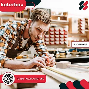 Киянка плотницкая KOTARBAU из бука прямоугольная synthetic.ua - Фото 1