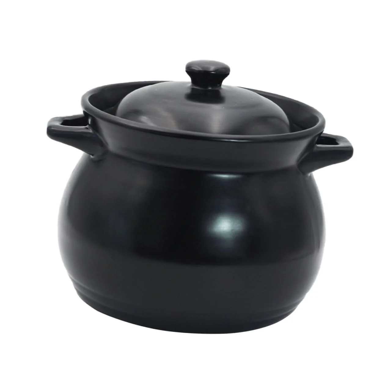Горшок Toyvian керамический жаростойкий с крышкой черный, фото №1