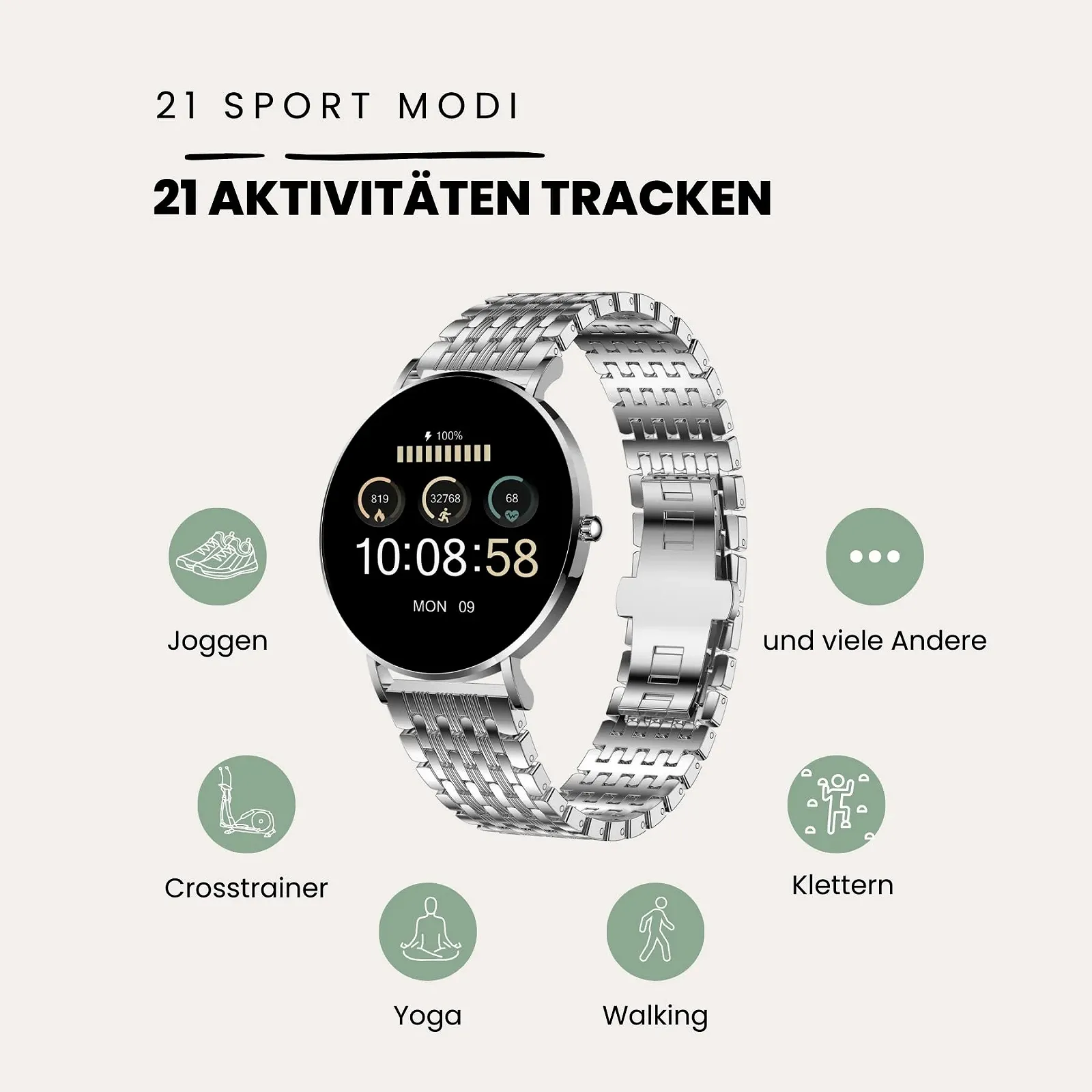 Смарт-годинник XCOAST SIONA 2 Сріблястий, фото №2