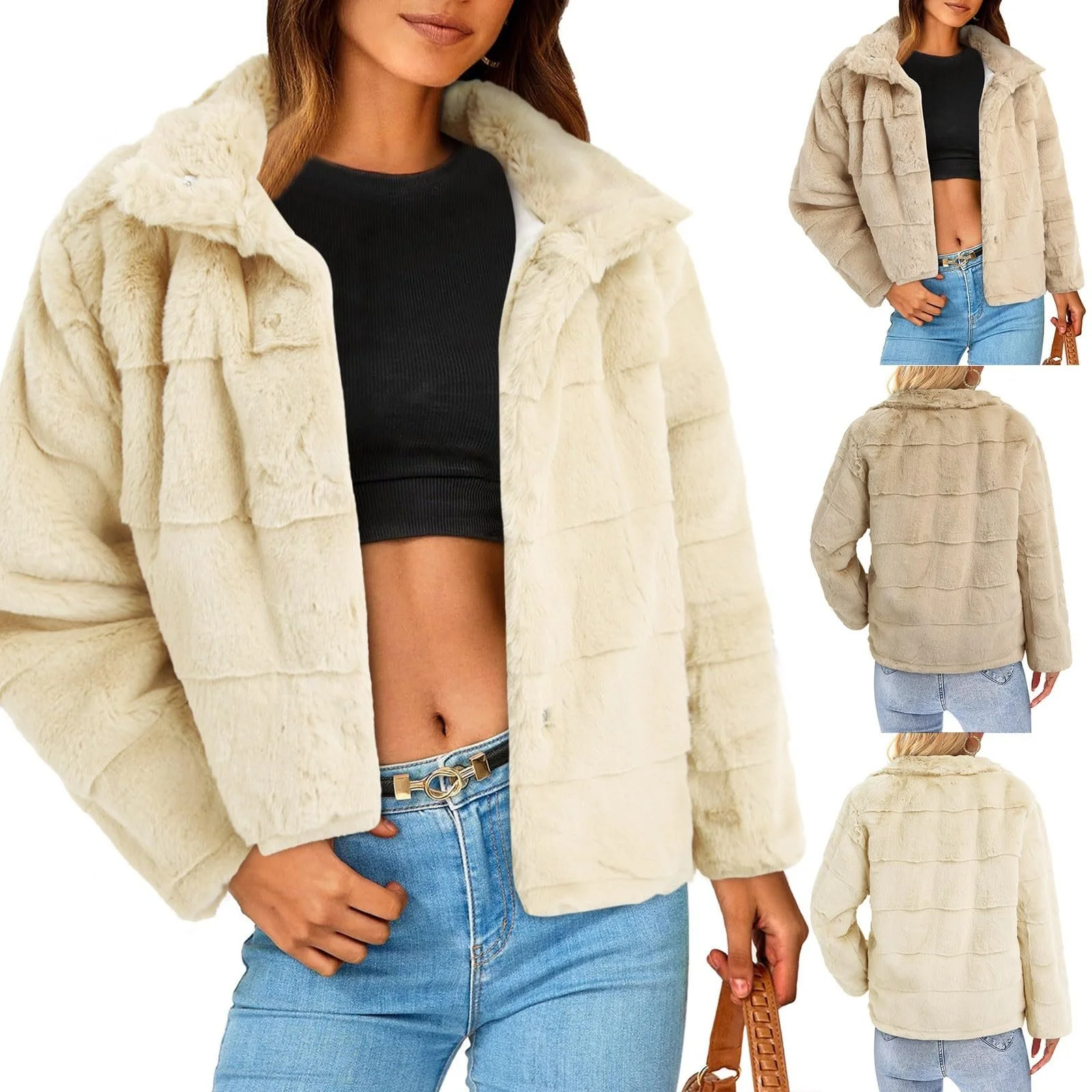 Женское зимнее короткое пальто Teddy Parka, фото №4