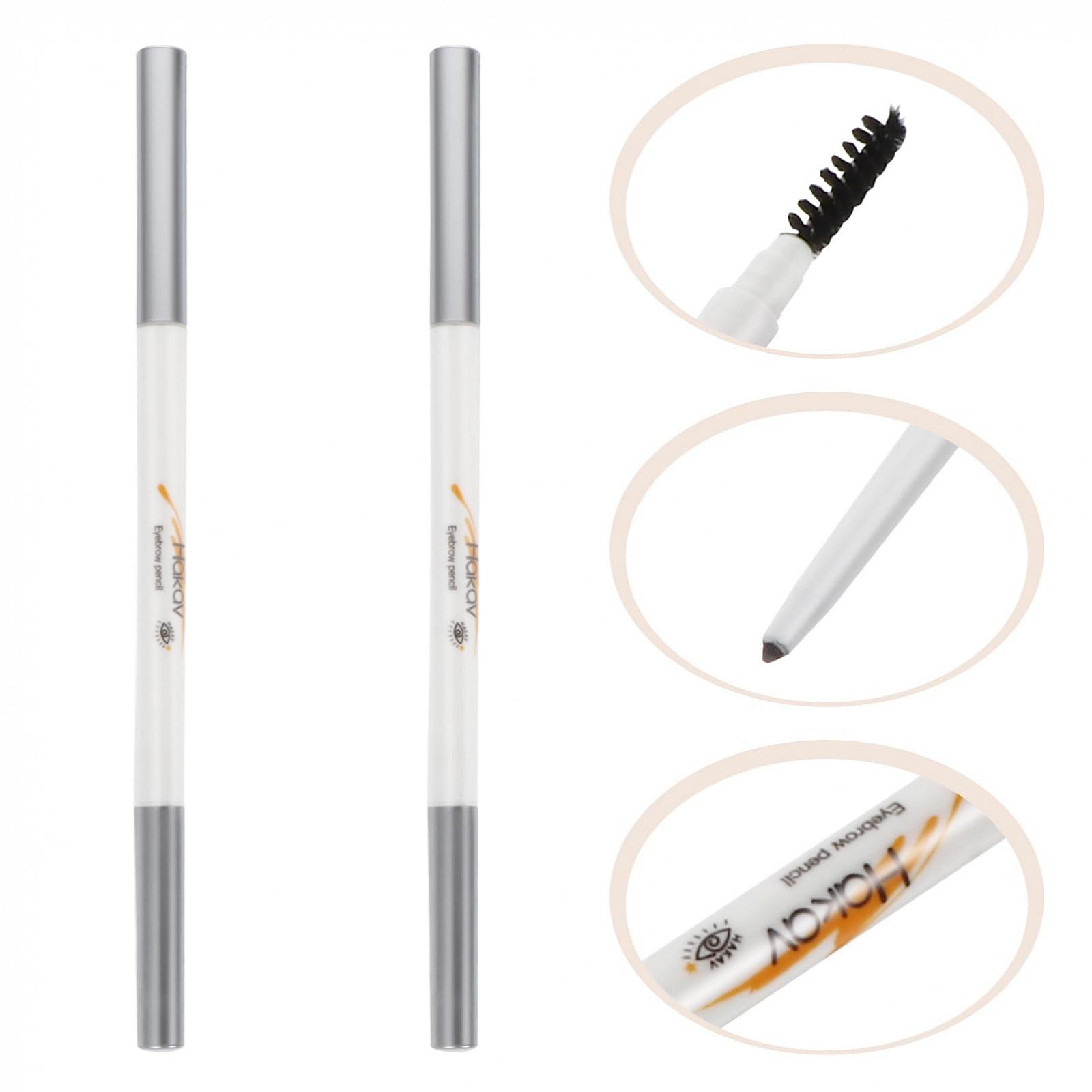 Олівець для брів FRCOLOR з подвійним наконечником водостійкий набір 6 шт коричневий з пензлем, фото №3