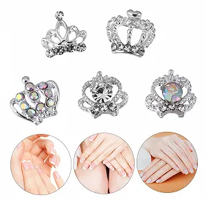 Металлические подвески для ногтей в форме короны PLAFOPE, 50 шт, ювелирные изделия из сплава для маникюра, случайные дизайны для творческого нейл-арта synthetic.ua - Фото 1