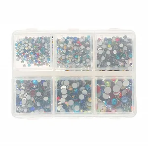 Набор для декорирования ногтей FRCOLOR Стразы Микс Цветов Блестящие кристаллы Плоская задняя часть DIY Украшения для ногтей Для натуральных и искусственных ногтей Салон и дома - Фото 1