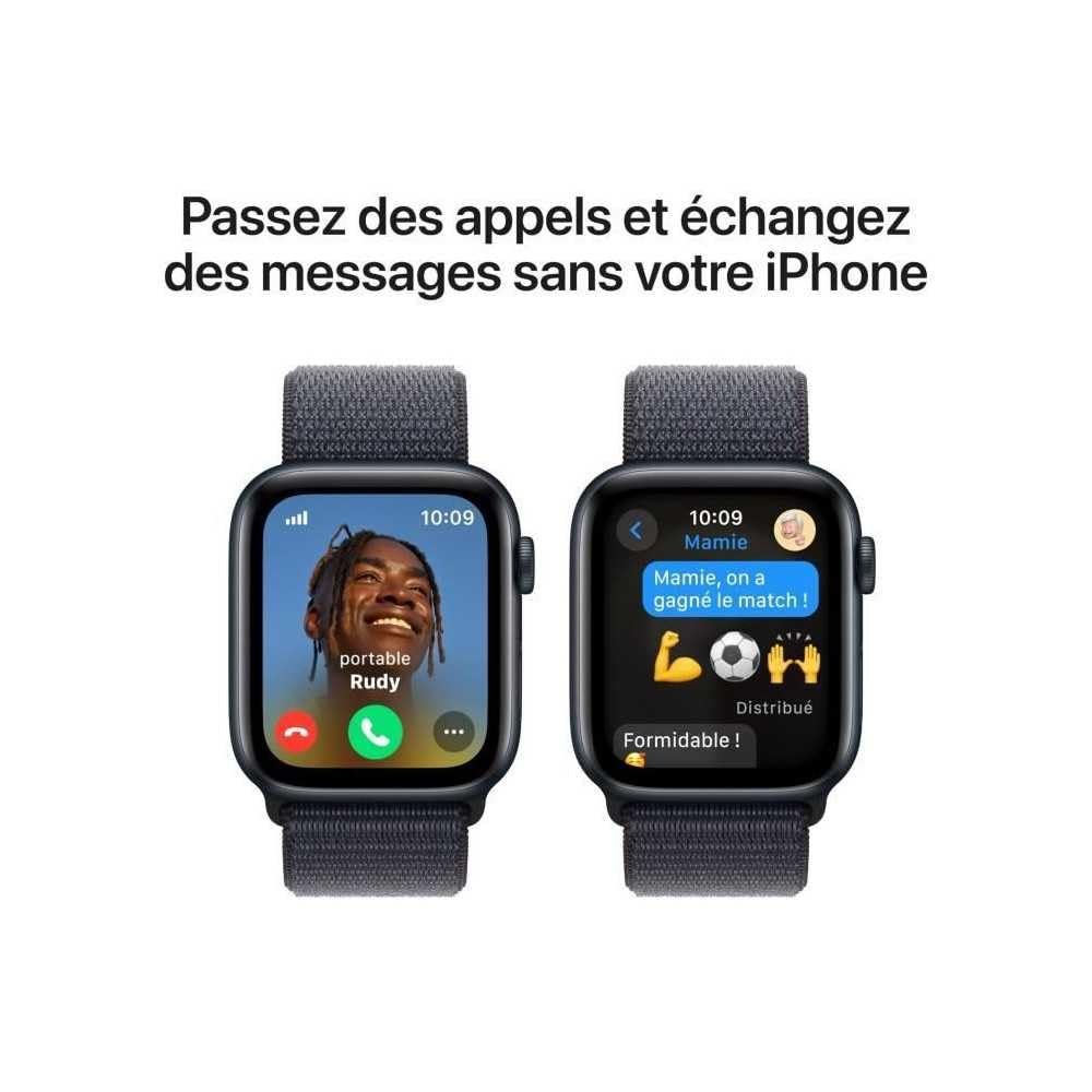 Смарт-годинник Apple Watch SE (2nd Generation) GPS + Cellular 44мм, алюмінієвий корпус, колір Midnight, спортивний ремінець Ink, фото №4