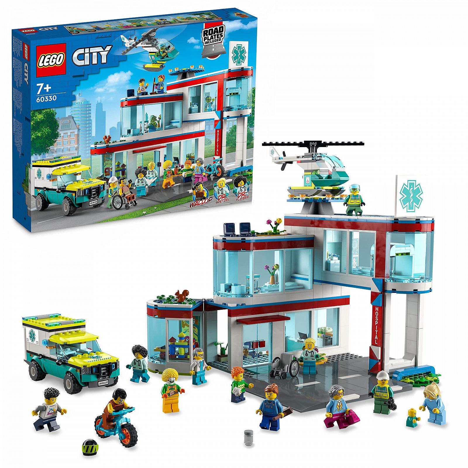 Конструктор Lego City Hospital 60330 з каретою швидкої допомоги, рятувальним вертольотом та 12 мініфігурками, фото №1