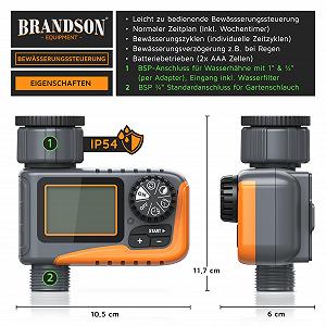 Контролер, таймер поливу цифровий Brandson з дисплеєм IP54 synthetic.ua - Фото 1