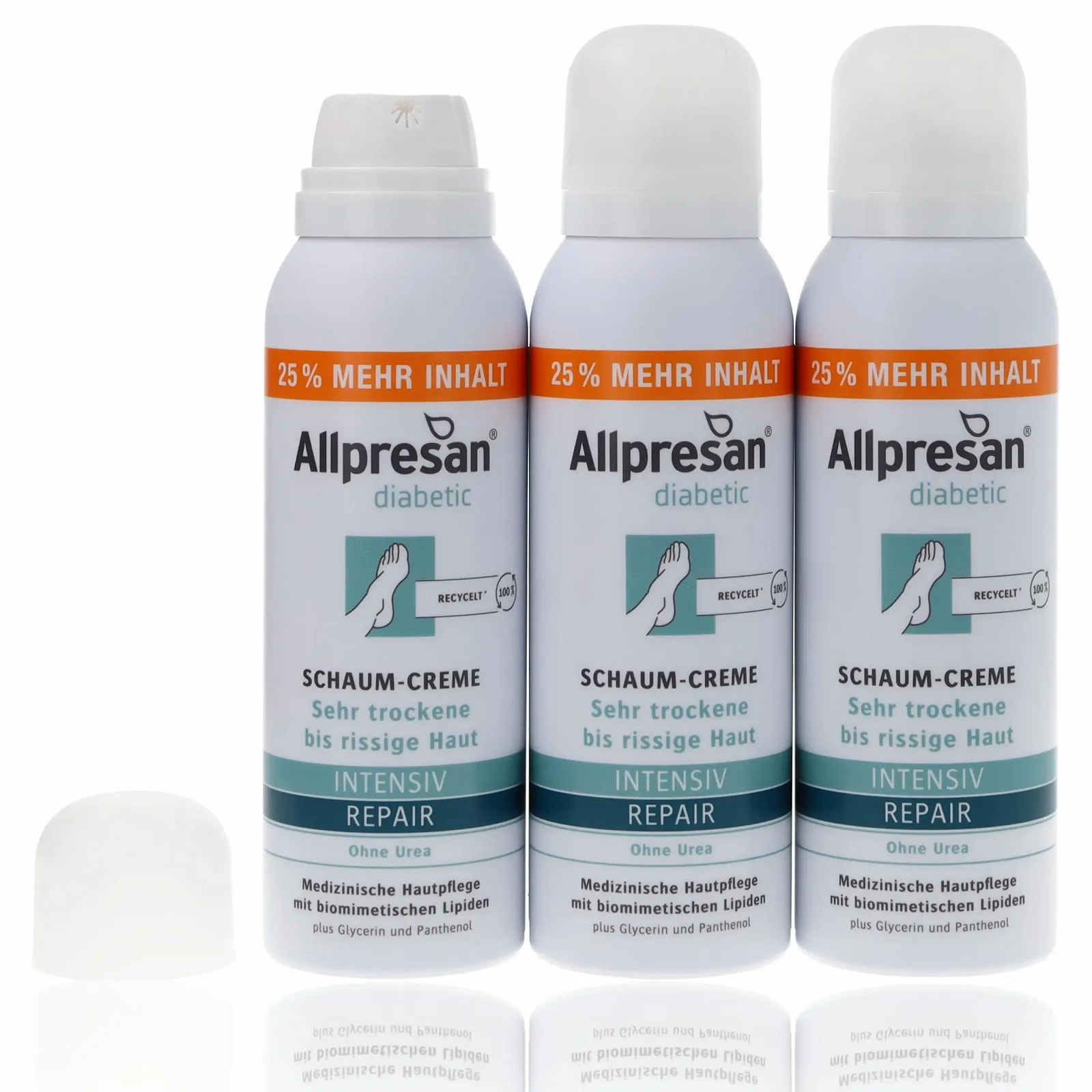 Крем-пена для ног Allpresan Diabetic Intensive + Repair без мочевины 125 мл, упаковка 3 шт., фото №2 Крем-пена для ног Allpresan Diabetic Intensive + Repair без мочевины 125 мл, упаковка 3 шт., фото №2