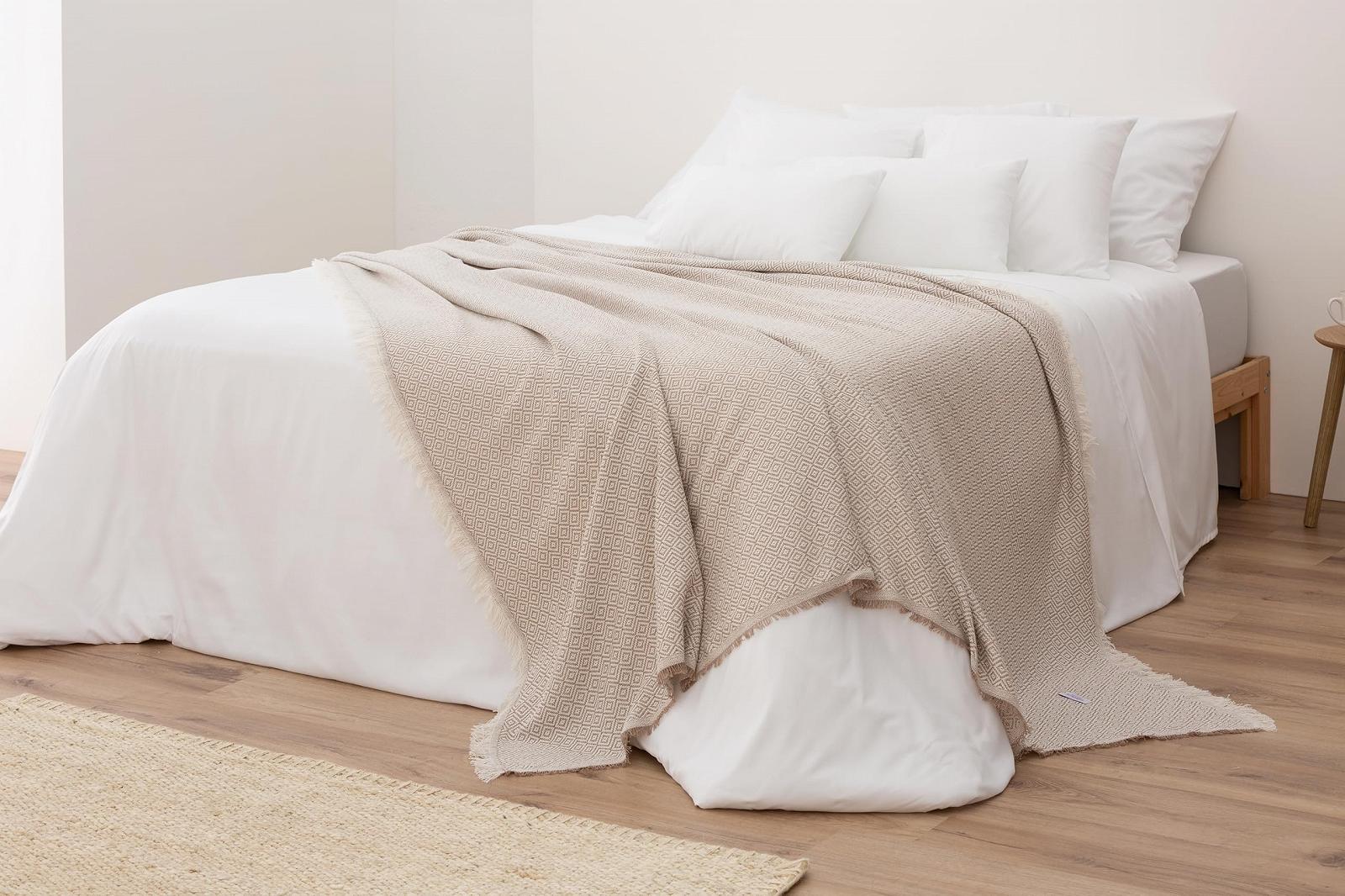 Покривало Todocama Багатоцільове Вафельний Пісочно-бежевий (230 x 260 см), фото №4