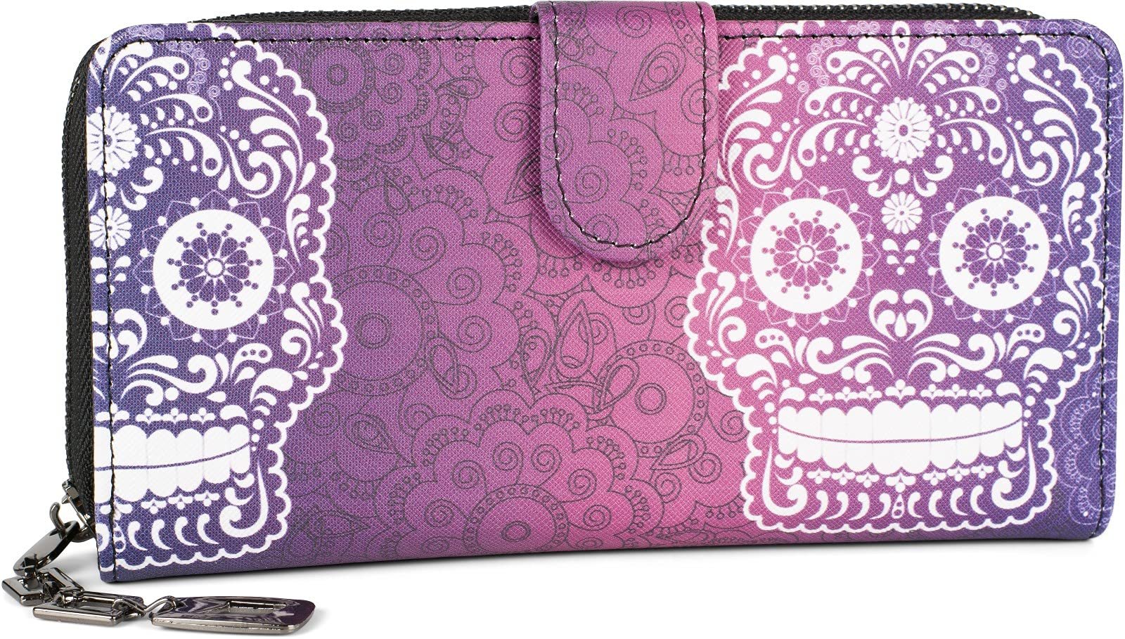 Кошелек styleBREAKER Женский 02040150 Sugar Skull Фиолетово-белый, фото №1