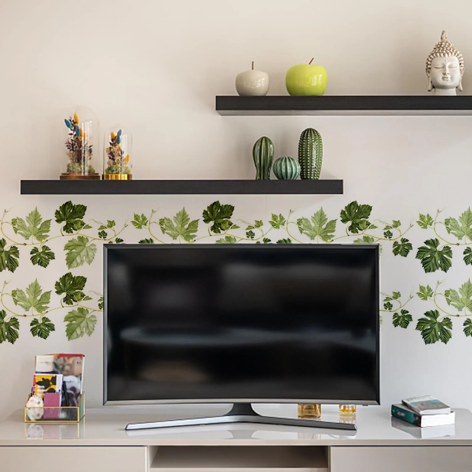 Наклейки на стіну Зелені рослини 8 листів 16 x 30 см Самоклейні, фото №6