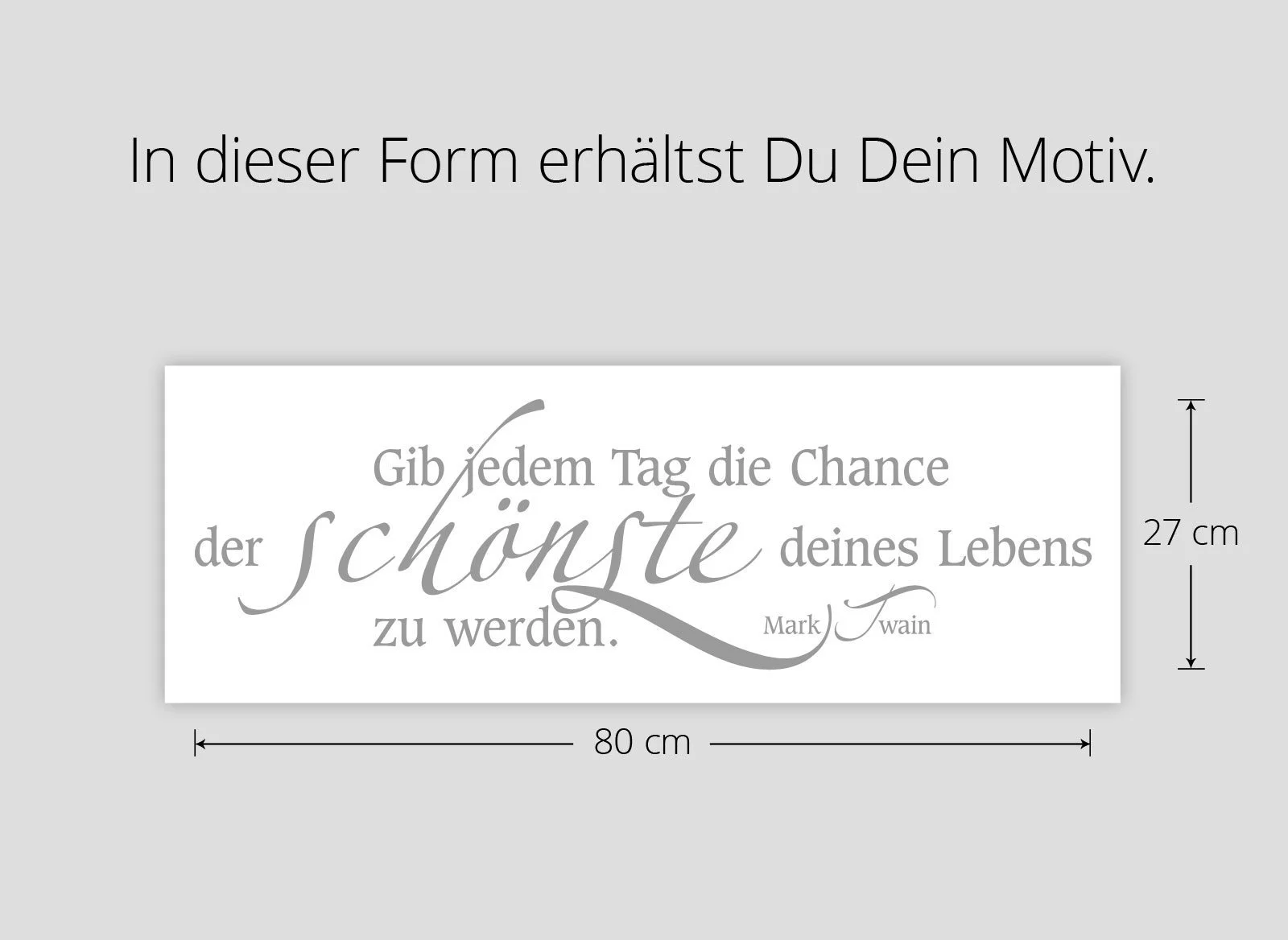 Наклейка на стіну W3304 Цитата "Gib jedem Tag die Chance" Самоклейна 80 x 27 см Чорний, фото №4