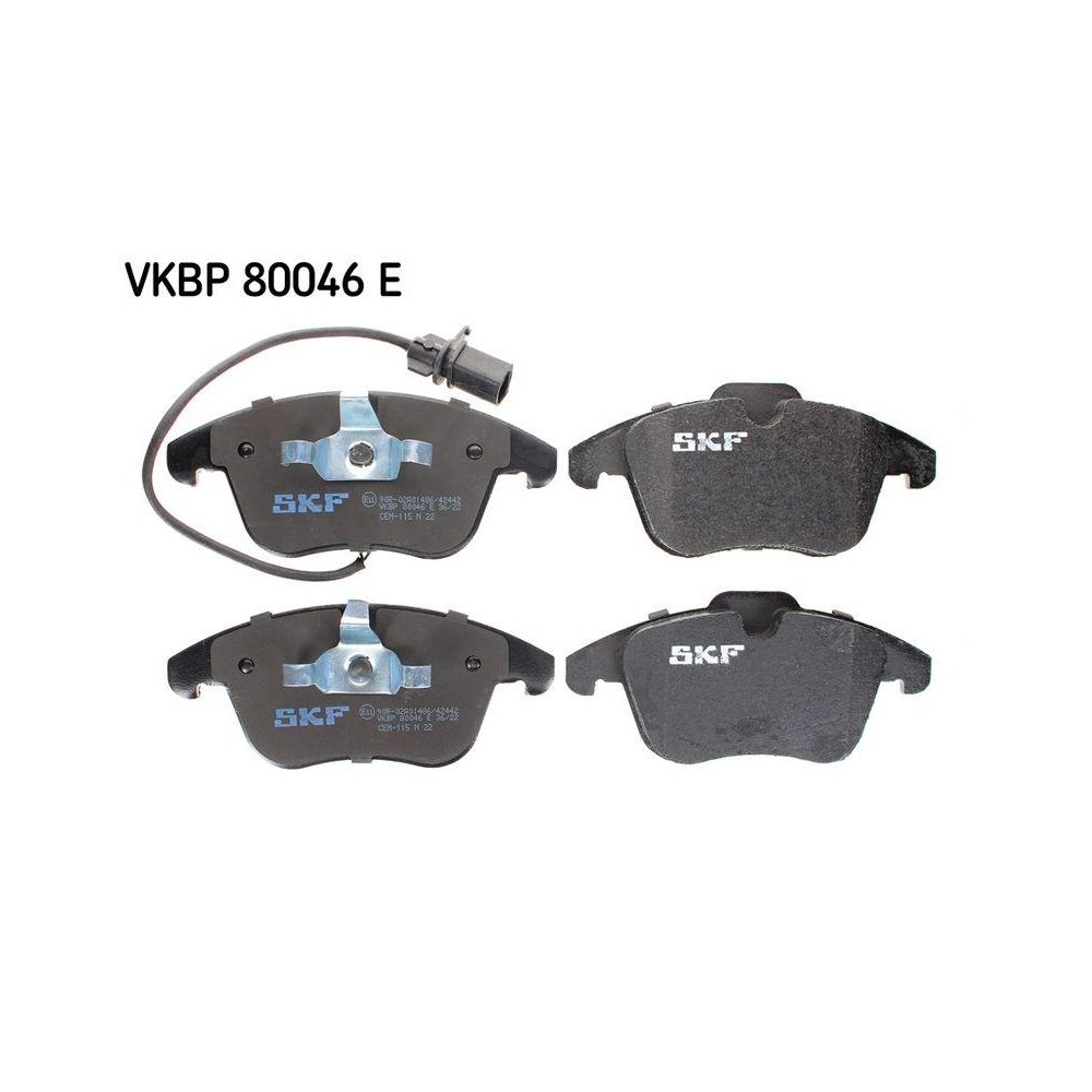 Комплект тормозных колодок, дисковый тормоз SKF VKBP 80046 E для AUDI передняя ось, фото №1