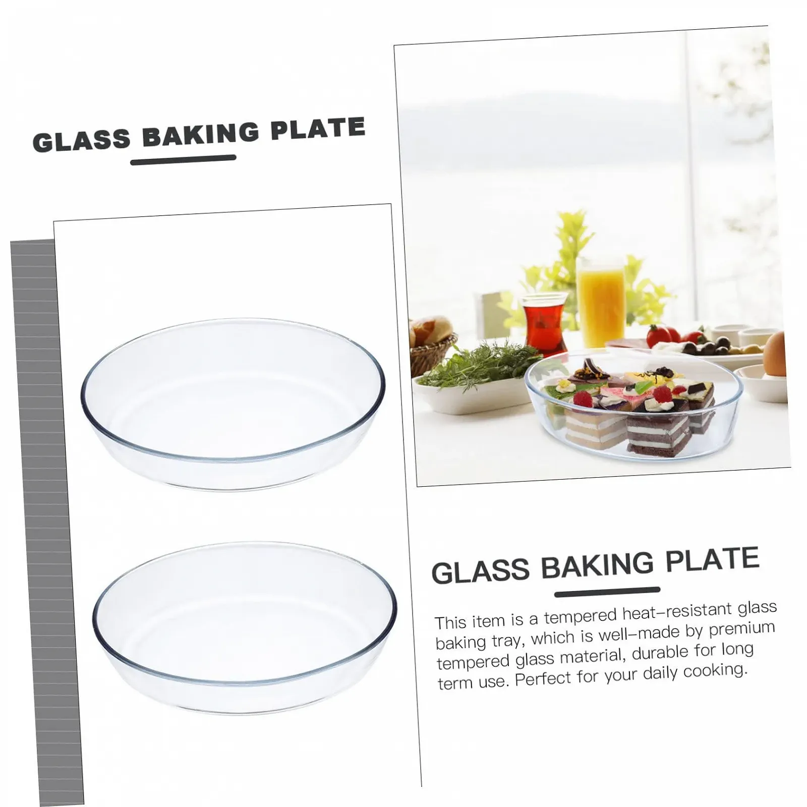 Форма для выпечки Gatuida жаропрочная стеклянная прозрачная антипригарная, фото №5