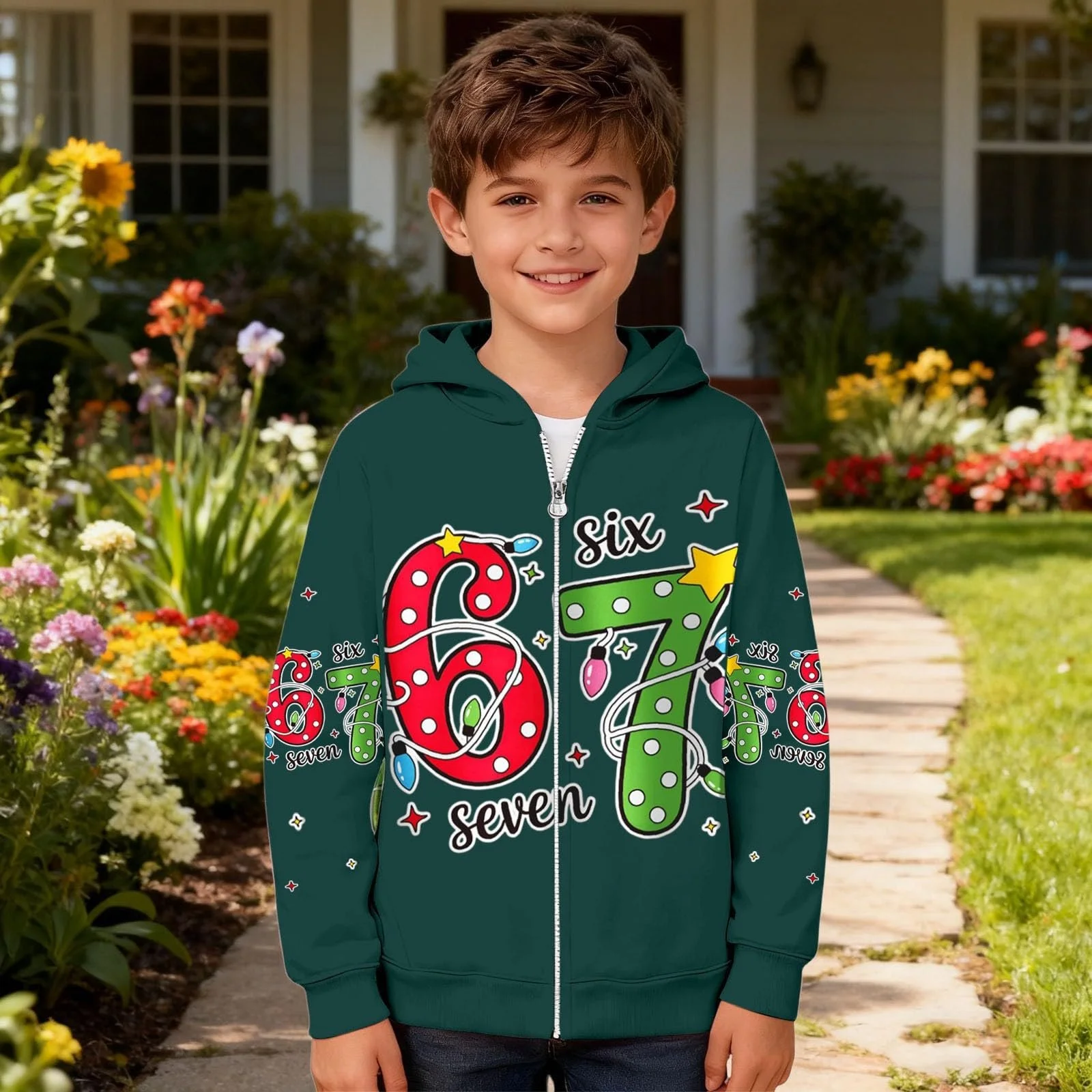 Худи Generisch Толстовка для мальчиков и девочек - Лонгслив с 67 принтами, худи, джемпер Y2K, повседневная толстовка, унисекс, смешной пуловер, уличная одежда, хип-хоп, удобная толстовка, фото №3