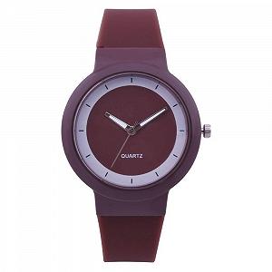 Жіночий аналоговий кварцовий наручний годинник Generisch, круглий, силіконовий ремінець - Фото 1