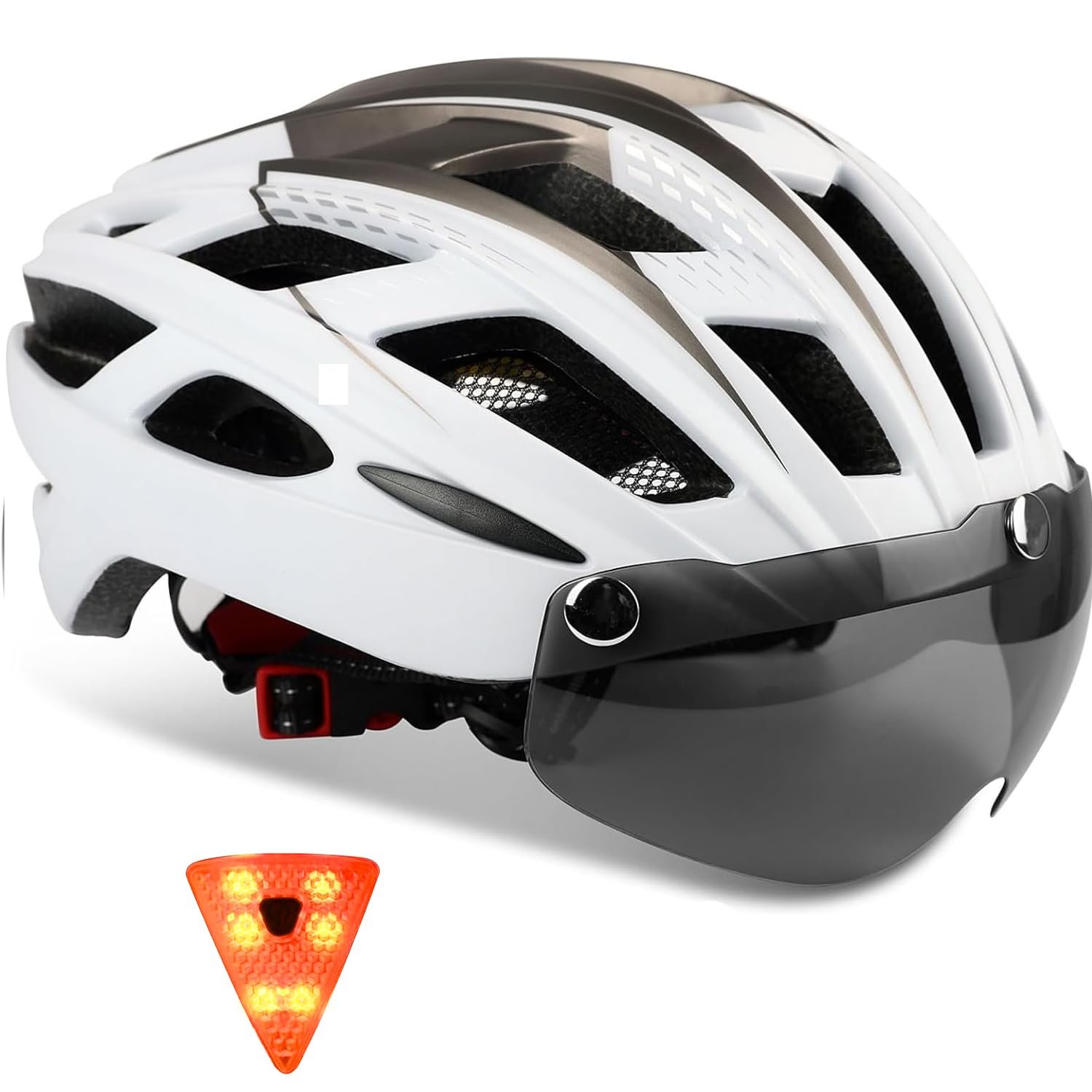 Велосипедний шолом KINGLEAD MTB з магнітним козирком і LED заднім ліхтарем, фото №1