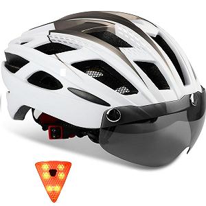 Велосипедний шолом KINGLEAD MTB з магнітним козирком і LED заднім ліхтарем - Фото 1