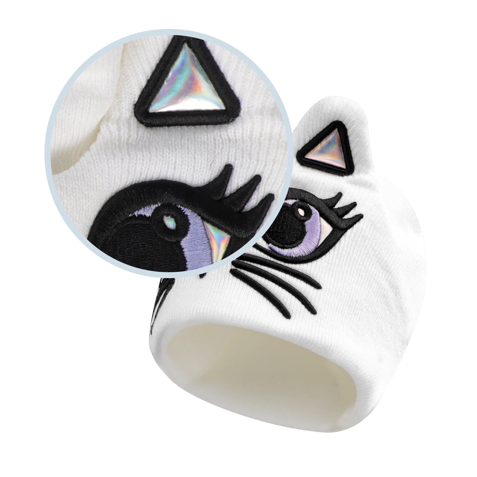 Мила тепла в'язана шапка з котячими вушками Зимова, фото №6