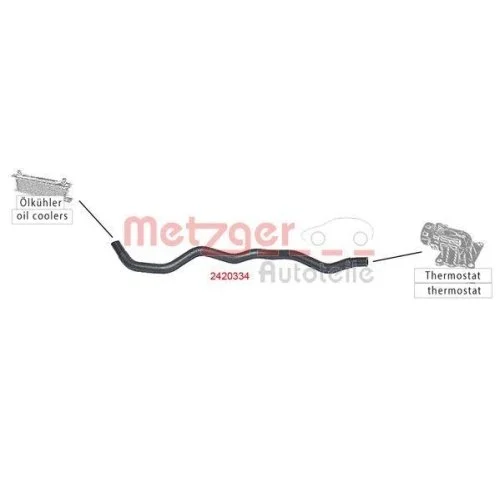 Шланг радіатора METZGER 2420334 для CITROËN FIAT PEUGEOT верхній правий, фото №2