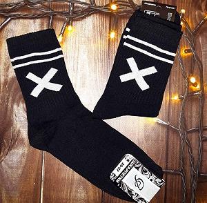 Чоловічі спортивні шкарпетки з високою гумкою чорні 39-44 розмір - Фото 1