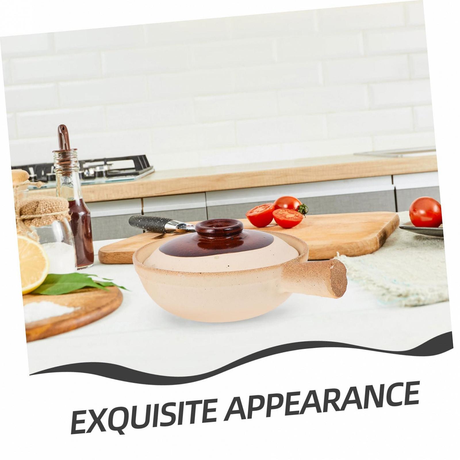 Супница с крышкой керамическая терракотовая для риса и супа компактная, фото №8