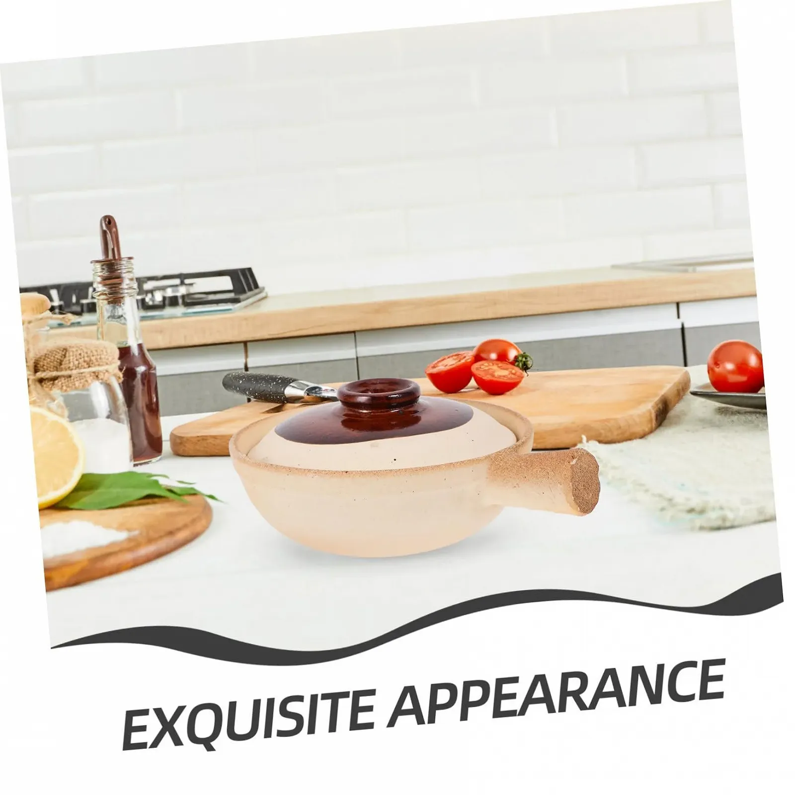 Супниця з кришкою керамічний теракотовий для рису та супу компактна, фото №8