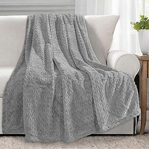 Покривало Homebliss М'яка 150 x 200 см, Флісова, Пухнаста, Світло-сіра synthetic.ua - Фото 1