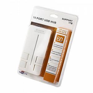 USB 2.0 10 портів SLIM 6+4 Port 480Mbts High Speed Passive Blister - Фото 1
