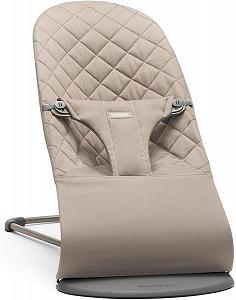 Шезлонг дитячий BabyBjorn Bouncer Bliss Woven /від народження до 2 років / до 13 кг / природне заколисування / Пісочно-Сірий - Фото 1