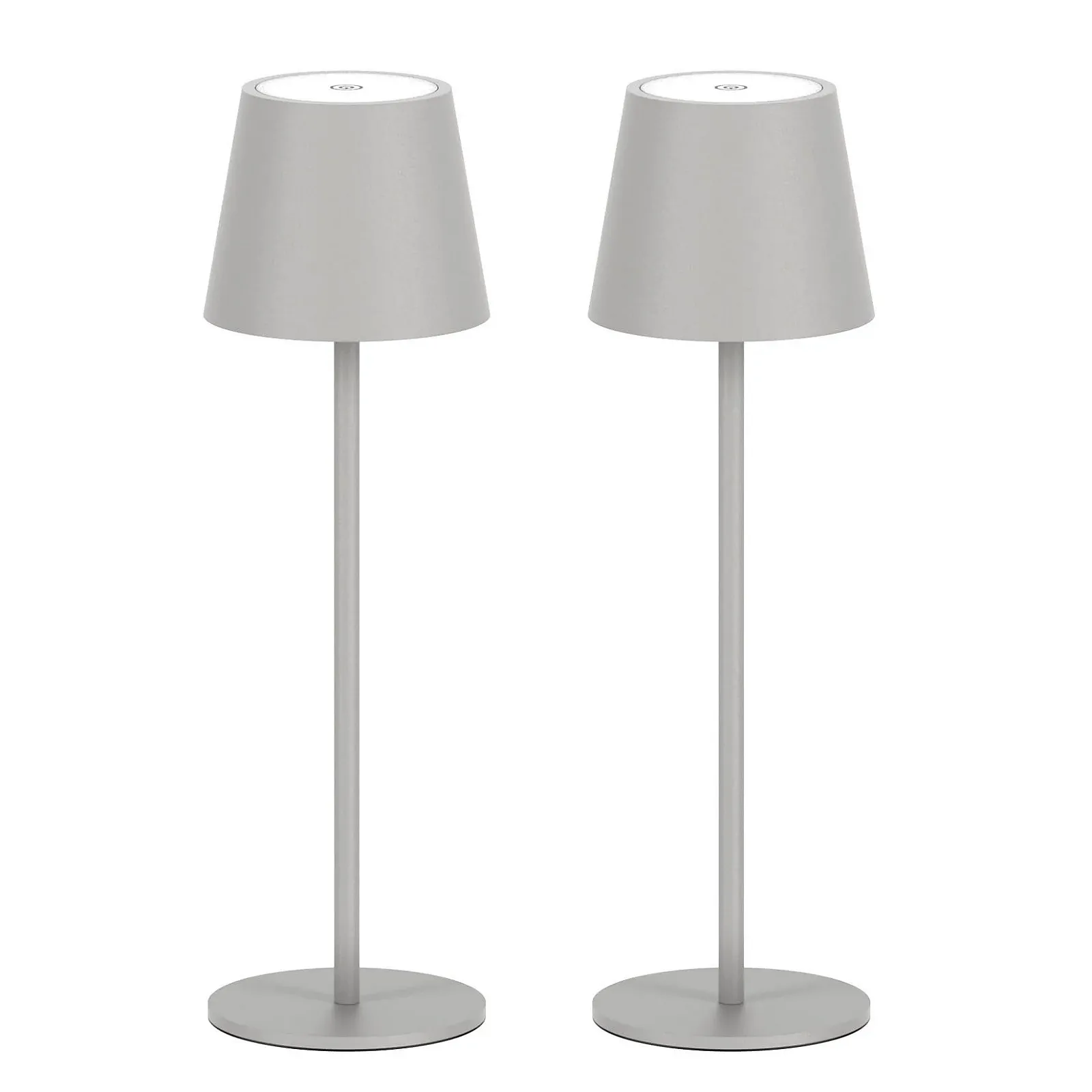 Настільна лампа LED Klighten Набір з 2 шт. Димована Акумулятор USB-C 3000 К IP54 Алюміній Пісочно-сірий, фото №1