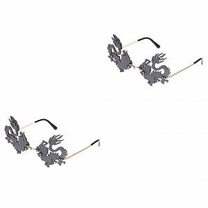 Сонцезахисні окуляри Flame PACKOVE Ретро Чоловічі Безрамкові Чорний, 2 пари - Фото 1