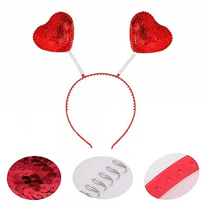 Обруч Серце Червоний з Блискітками, 2 шт synthetic.ua - Фото 1