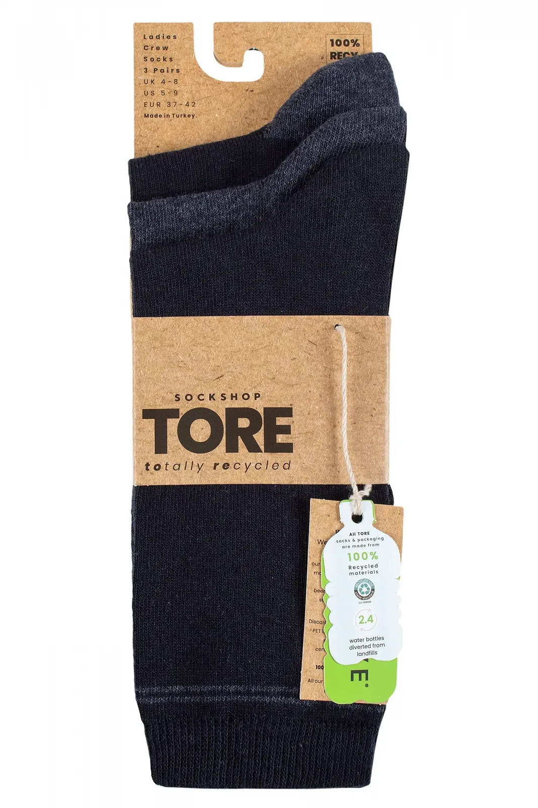 Носки SockShop TORE Женские 100% Переработанный Хлопок в полоску, Набор из 3 пар, фото №2