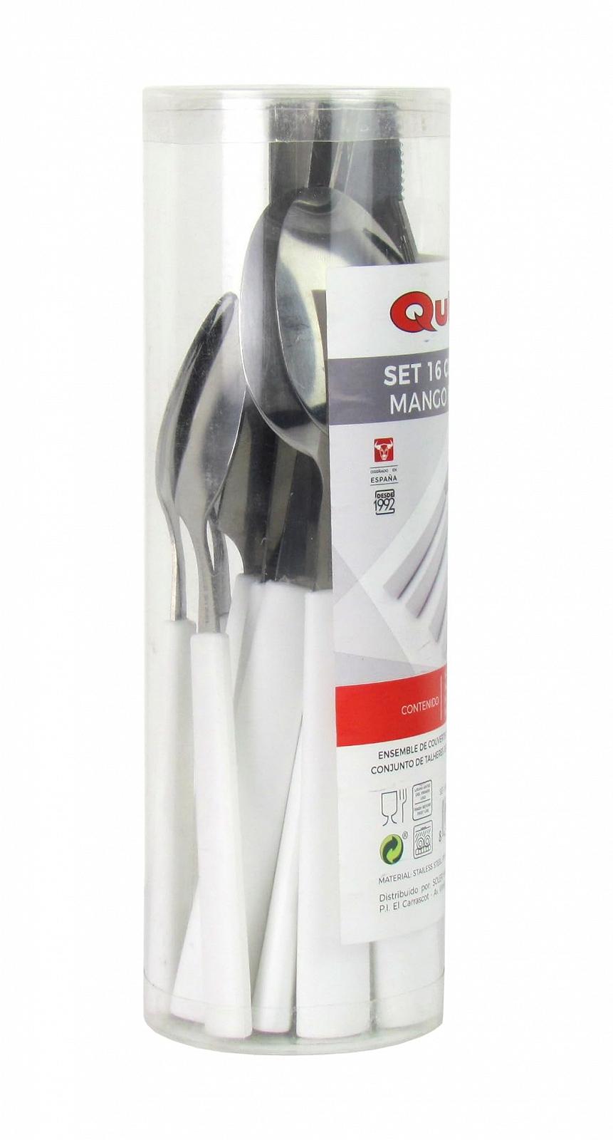 Набор столовых приборов Lentz 16 предметов Белый, фото №3