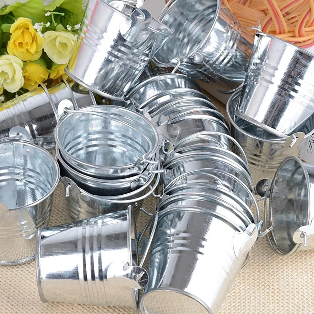 Міні-кашпо металеві LATERN Набір із 12 шт. 6 см підвісні знімна ручка Silver, фото №2 Міні-кашпо металеві LATERN Набір із 12 шт. 6 см підвісні знімна ручка Silver, фото №2