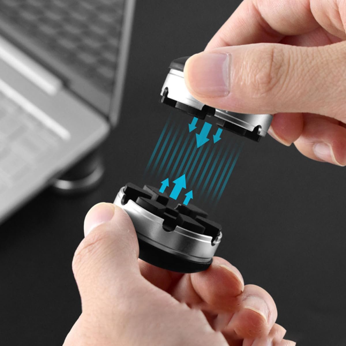 Подставка для ноутбука (2 шт.) Регулируемая по высоте Подставка для настольного компьютера Эргономичная совместимость с MacBook Способствует охлаждению и удобному положению для набора текста Легкая портативная подставка для ноутбука, фото №6