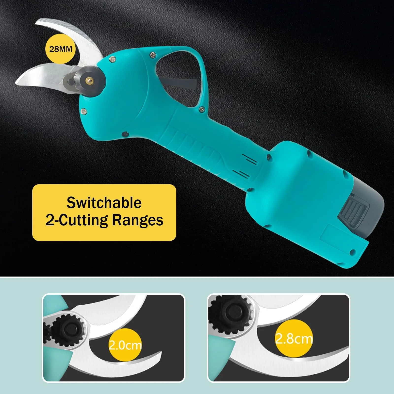 Секатор акумуляторний Professional Electric Garden Shears 28 мм 2 x 2000 mAh, фото №8