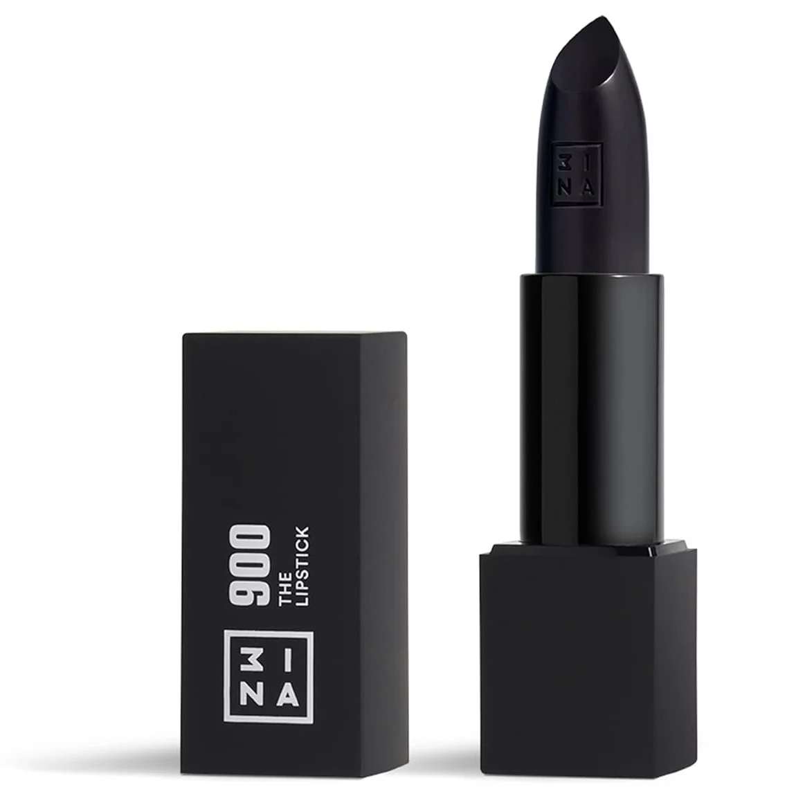 Помада для губ 3INA MAKEUP The Lipstick 900 / Полуматовая / Черная, фото №1