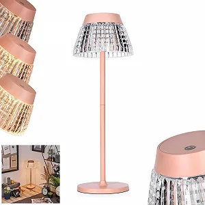 Світлодіодна настільна лампа HOFSTEIN Macos метал / пластик Рожевий/Прозорий 38 см 1 Вт 100 Лм - Фото 1