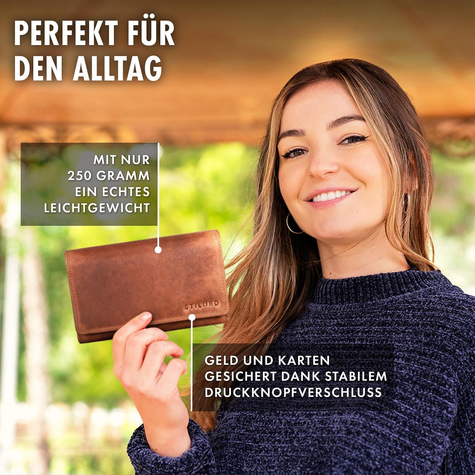 Кошелек STILORD Amanda Женский Большой Кожаный с RFID Защитой Винтажный Кошелек из Натуральной Кожи, фото №4