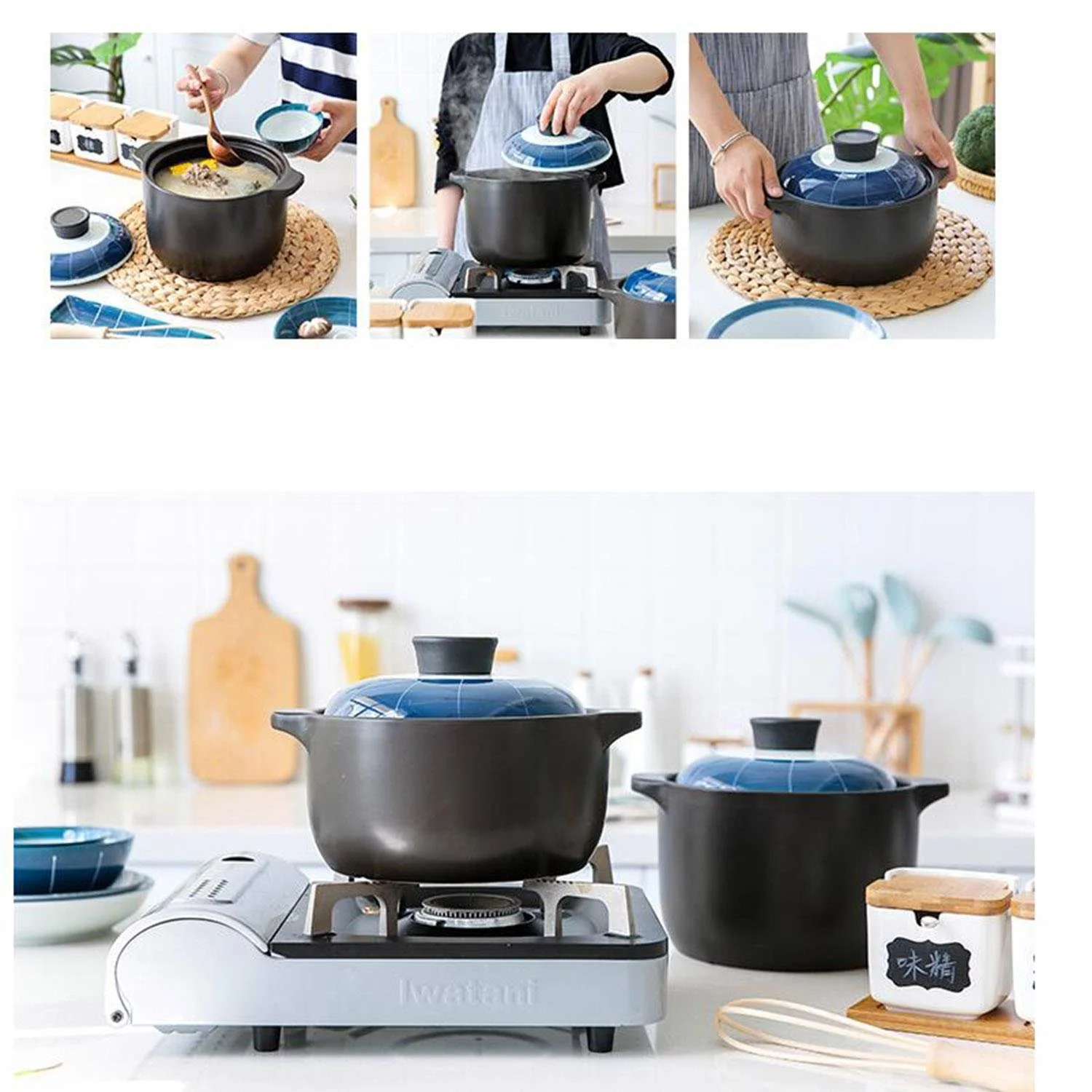 Каструля AIBAB Vintage керамічна, високотемпературна, для супу, емальована, 4 л, фото №2 Каструля AIBAB Vintage керамічна, високотемпературна, для супу, емальована, 4 л, фото №2