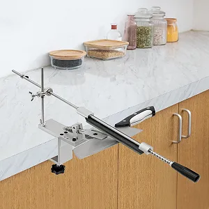 Професійна Точило для ножів із фіксованим кутом поворотом на 360 градусів та 6 каменями Quick Clamp Design synthetic.ua - Фото 1