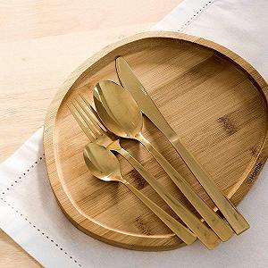 Купить Набор столовых приборов Fabro HOMLA 24 шт, золотой - Фото 1 Набор столовых приборов Fabro HOMLA 24 шт, золотой - Фото 1