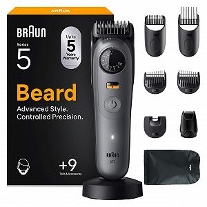 Триммер для бороды Braun Series 5 BT5565 9 аксессуаров 120 мин работы 40 настроек длины водонепроницаемый Серый - Фото 1